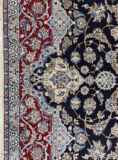27132963c - Nain fein(6 La), Persien, Mitte 20.Jhd, Korkwolle mit Seide, ca. 225 x 225 cm, ca. ...