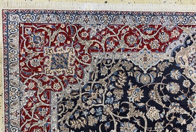 27132963g - Nain fein(6 La), Persien, Mitte 20.Jhd, Korkwolle mit Seide, ca. 225 x 225 cm, ca. ...