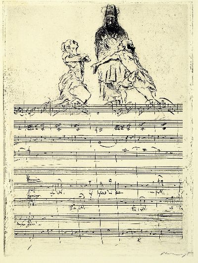27132971b - Max Slevogt, 3 orig. Radierungen zu Mozarts Zauberflöte, handsigniert, verlegt bei Paul ...