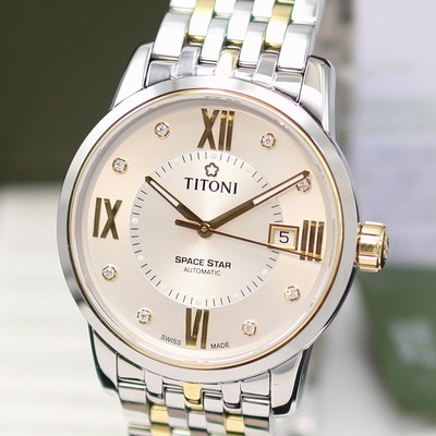 27132987a - TITONI Space Star ungetragene Herrenarmbanduhr Referenz 83538 SY-099, Schweiz, ...