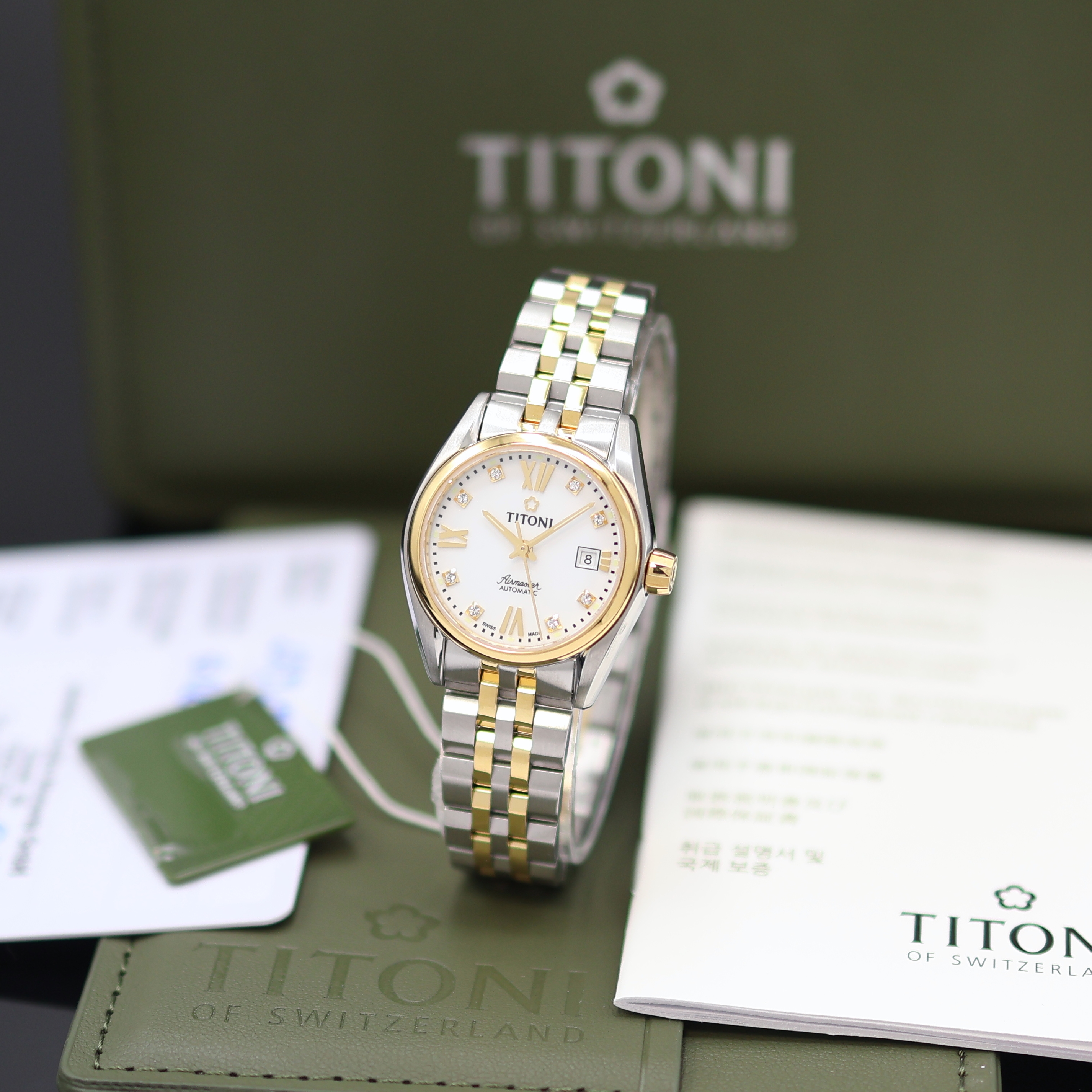 Image 27133000 - TITONI Airmaster ungetragene Damenarmbanduhr Referenz 23909 SY-063, Schweiz, Automatik, ...