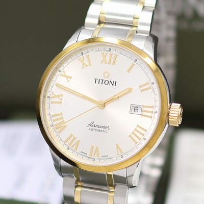 27133004a - TITONI Airmaster ungetragene Herrenarmbanduhr Referenz 83733 SY-561, Schweiz, Automatik, ...