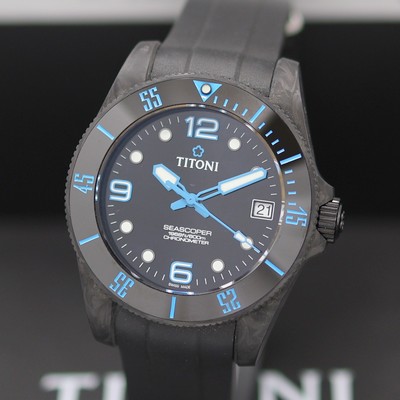 27133005a - TITONI Seascoper Chronometer ungetragene Herrenarmbanduhr Referenz 83600 C-BL-2562, ...