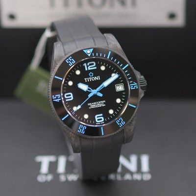 27133005b - TITONI Seascoper Chronometer ungetragene Herrenarmbanduhr Referenz 83600 C-BL-2562, ...