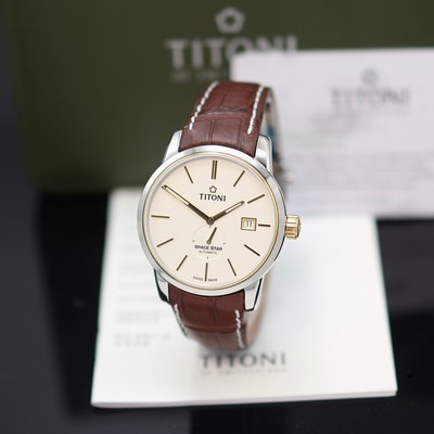 Image TITONI Space Star unworn gents wristwatch reference 83638 SY-ST606, Switzerland, self ...