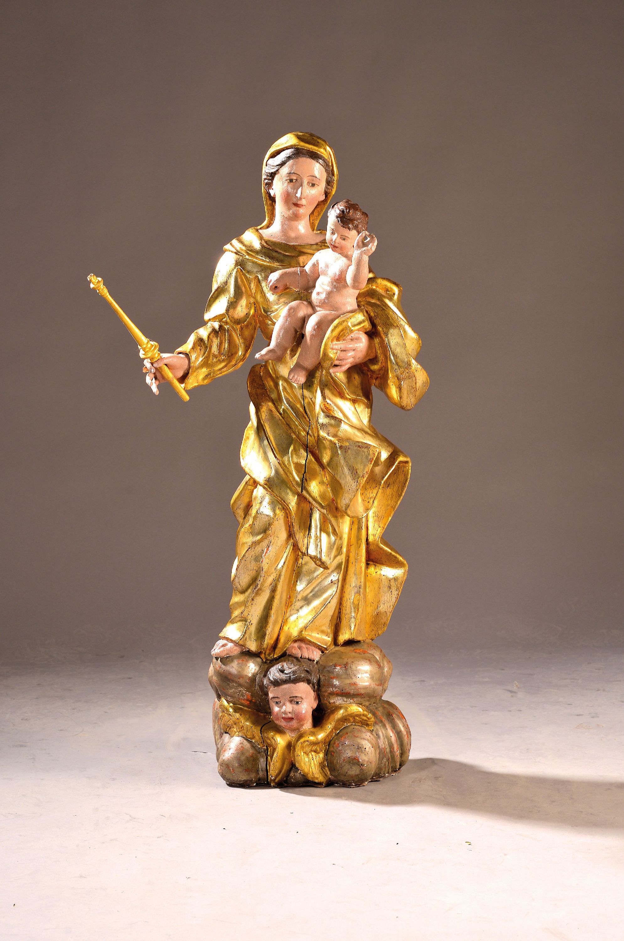 Image 27133207 - Image carving of the Mother of God, late 18th century, fully sculpturally carved, ...