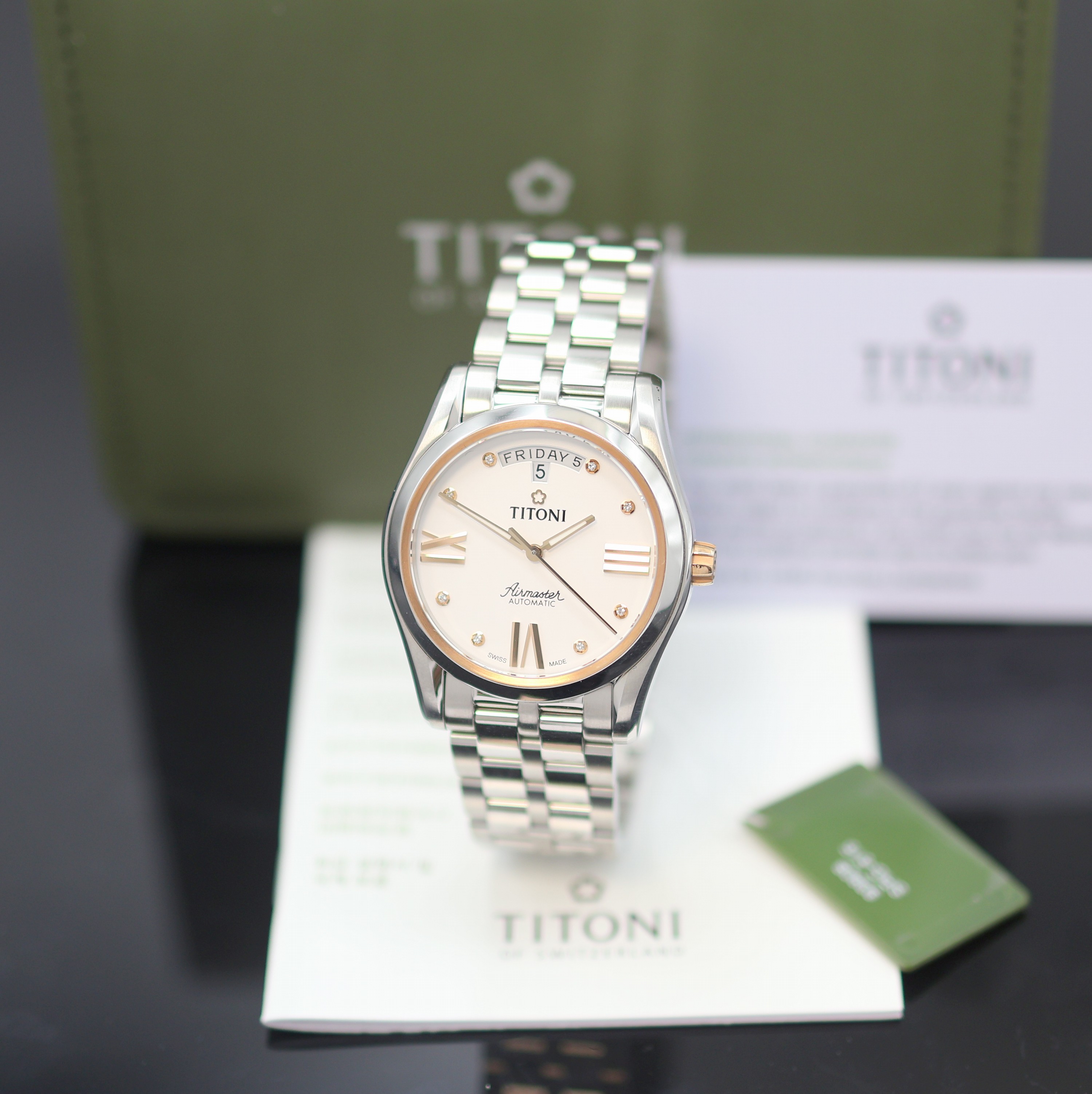 Image 27133283 - TITONI Airmaster ungetragene Herrenarmbanduhr Referenz 93808 SRG-616, Schweiz, ...