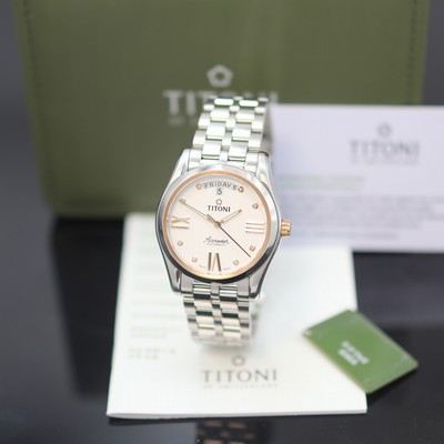 Image TITONI Airmaster unworn gents wristwatch reference 93808 SRG-616, Switzerland, self ...