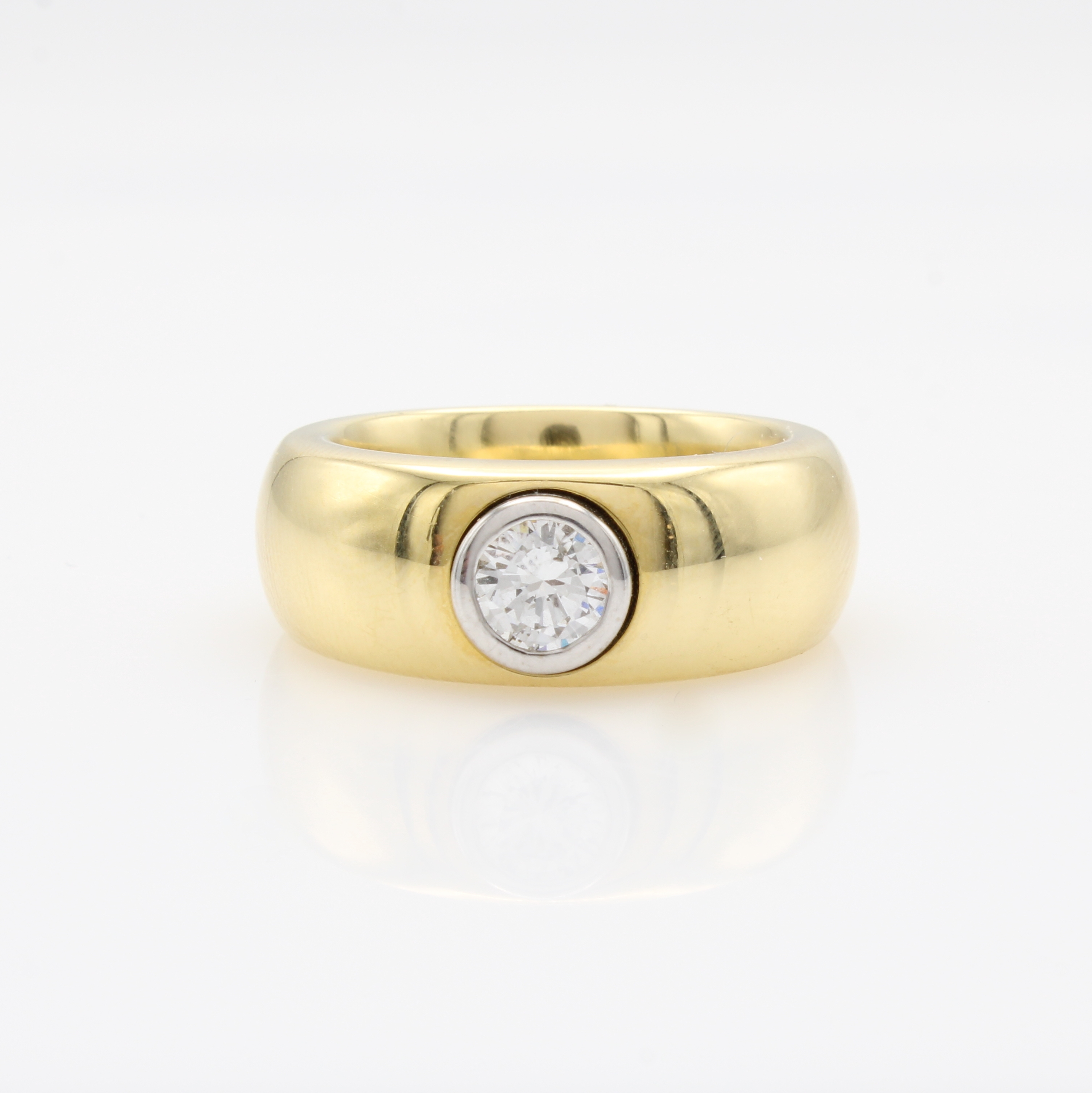 Image 27133312 - Ring mit Brillant, GG/WG 750/000, Brill. ca.0.49 ct feines Weiß/si2, RW ca. 54.5 ...