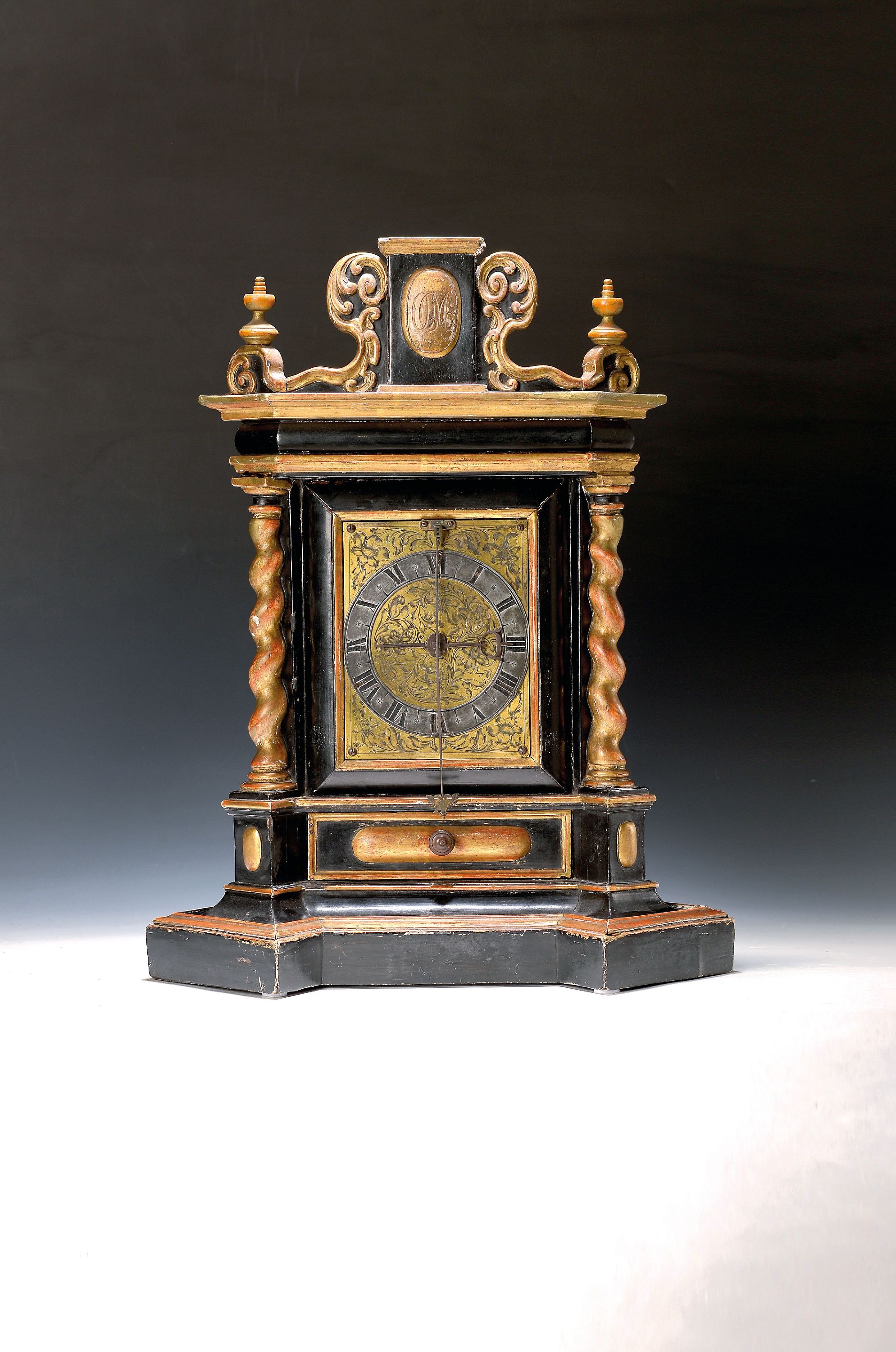 Image 27133324 - Sog. Vorderzappler, Barock, Augsburg um 1700 , Holzgehäuse, schwarz gefasst und ...