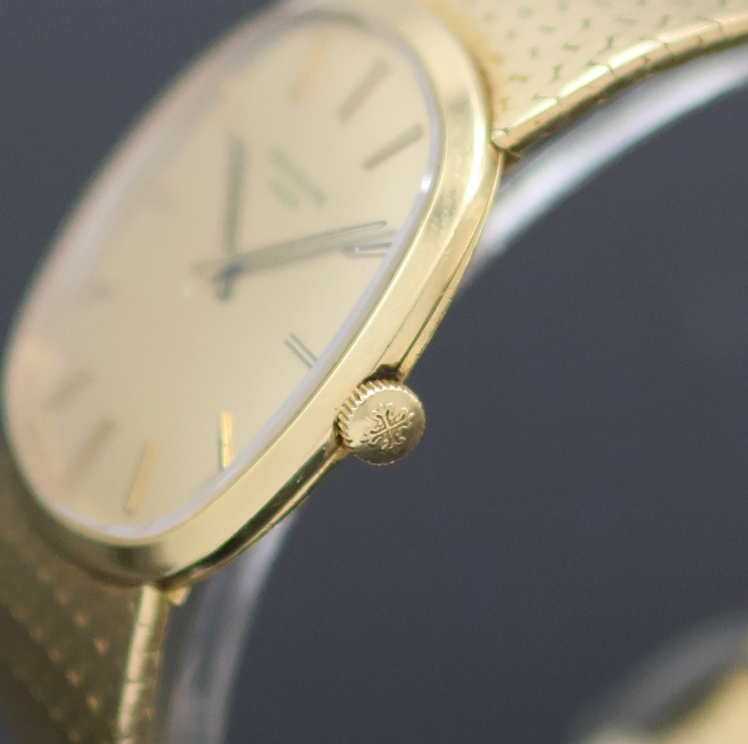 Detail c: PATEK PHILIPPE Herrenarmbanduhr Referenz 3544 in GG 750/000, Schweiz um 1975, Handaufzug, 3-tlg. Geh., Boden u. Glasrand aufgedr., orig. Krone, ...