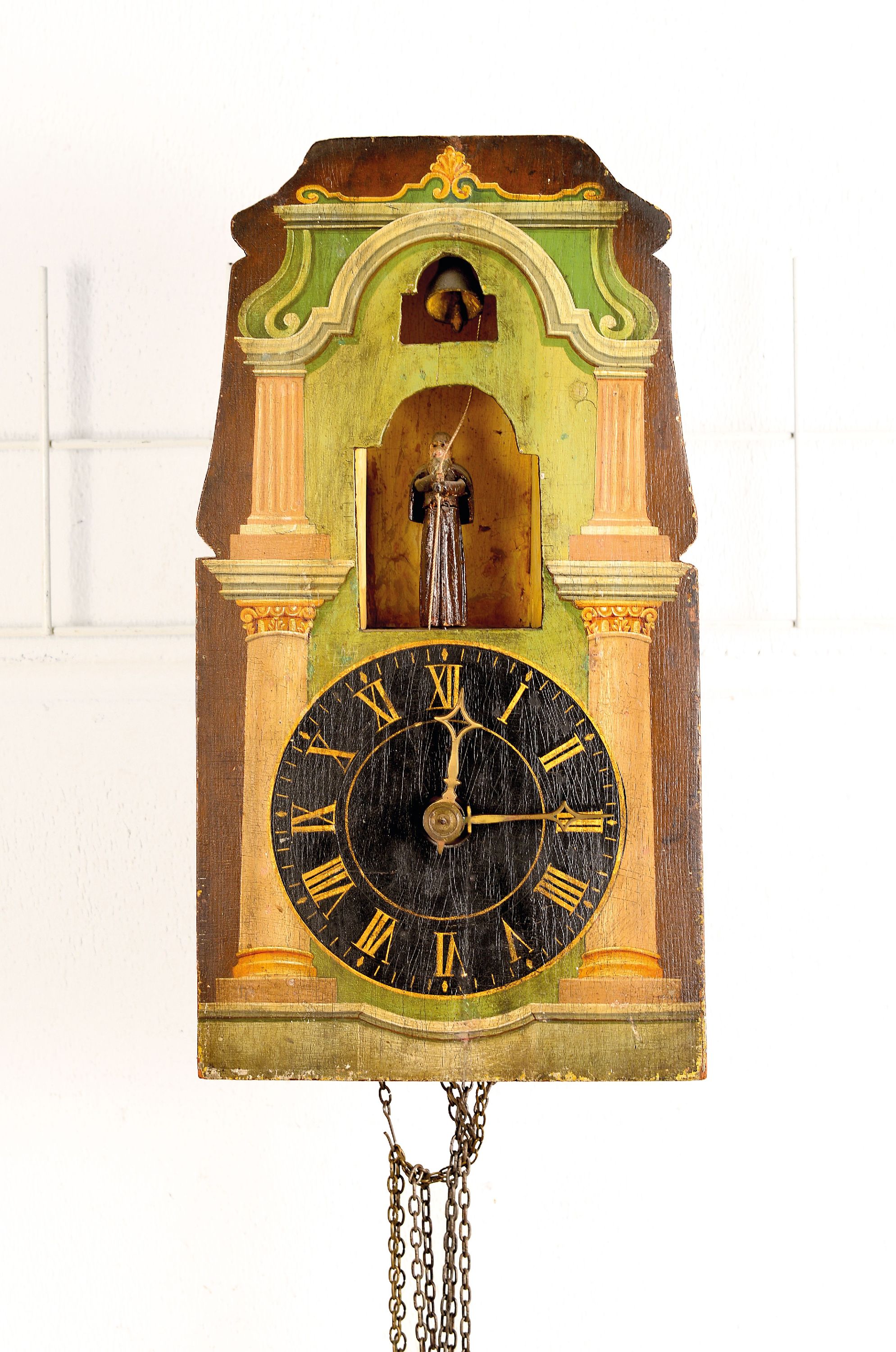 Image 27133360 - Kapuziner-Automatenuhr, Schwarzwald, um 1800, Seltenes klassizistisch bemaltes ...