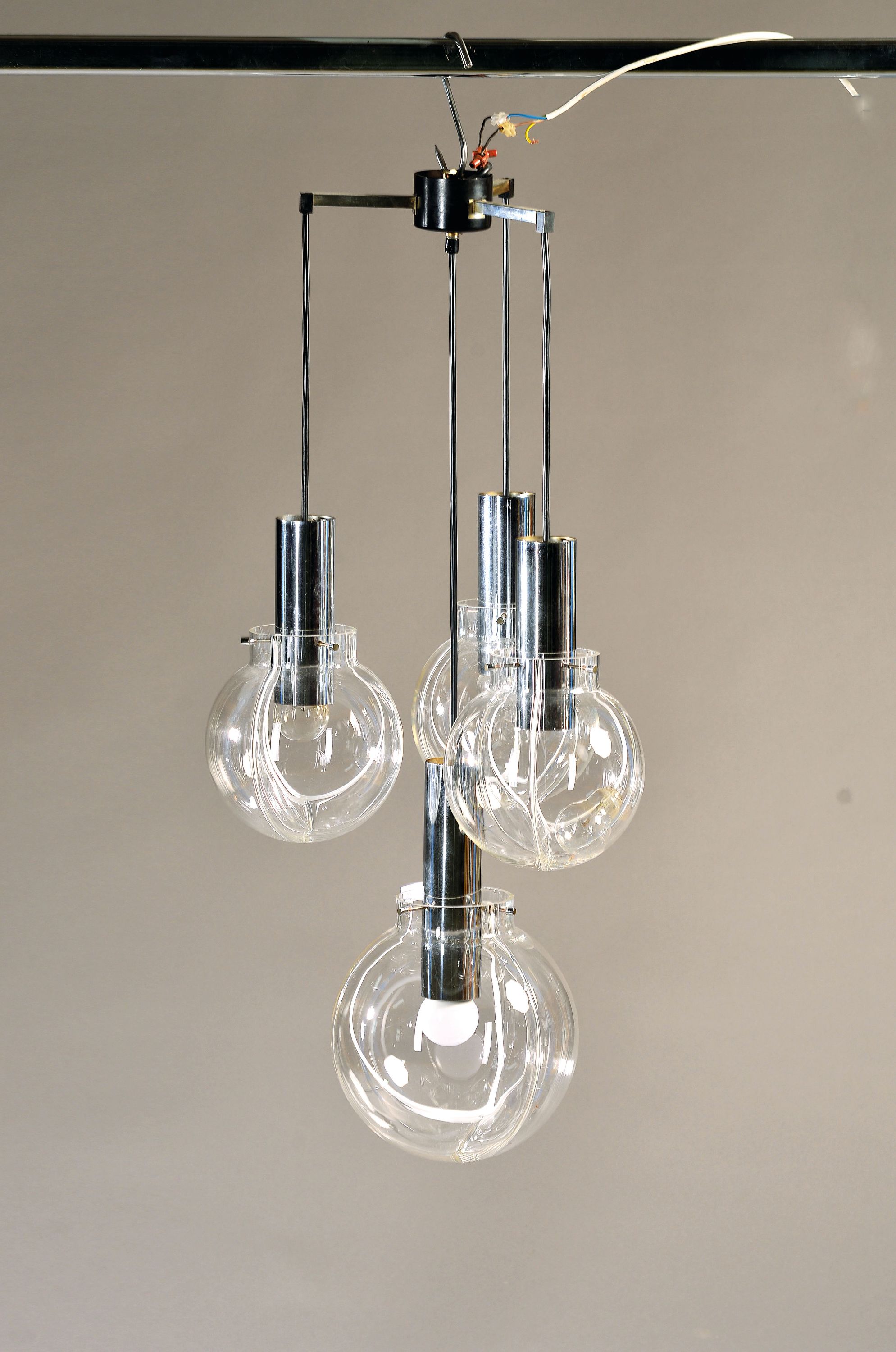 Image 27133377 - 4-piece ceiling light, probably Toni Zuccheri for Venini, Murano, 1960/70s, 4 spherical ...