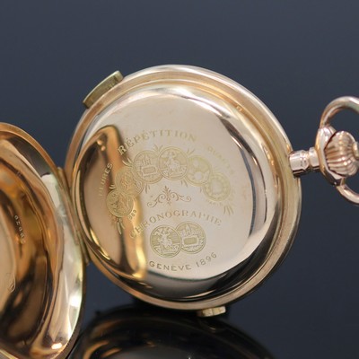 27133300d - A. LUGRIN Herrensavonette mit 1/4 Stundenrepetition und Chronograph in RoseG 585/000, ...