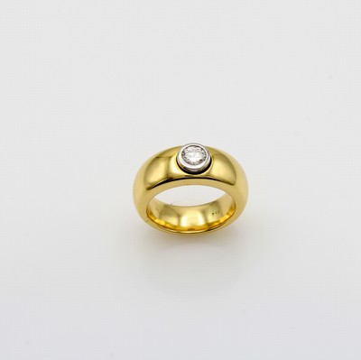 27133312a - Ring mit Brillant, GG/WG 750/000, Brill. ca.0.49 ct feines Weiß/si2, RW ca. 54.5 ...