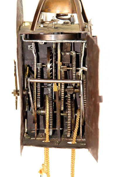 27133325a - Sog. Eisenuhr, alpenländisch, um 1700/1750, Zifferblatt Eisen, bemalt mit Rocaillen, im ...