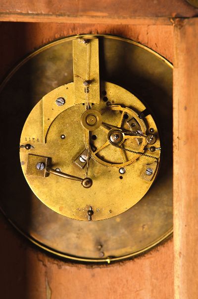 27133327a - Wall clock with musical mechanism on a fixed console, France around 1860, front side ...