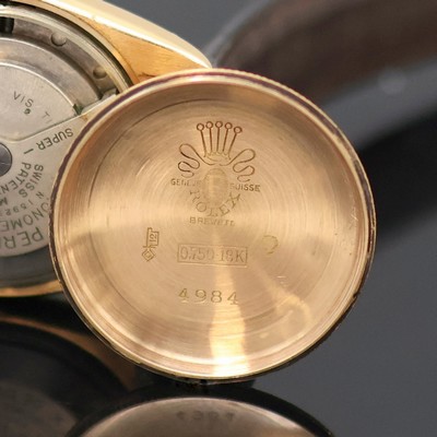 27133335f - ROLEX Bubble-Back Armbanduhr Referenz 4984 in RG 750/000, Schweiz um 1945, Automatik, ...
