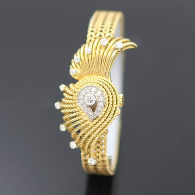 27133338b - BUCHERER / ROLEX ausgefallene Damenarmbanduhr mit Diamantbesatz in GG 750/000, Schweiz ...
