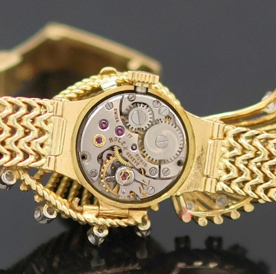 27133338g - BUCHERER / ROLEX ausgefallene Damenarmbanduhr mit Diamantbesatz in GG 750/000, Schweiz ...
