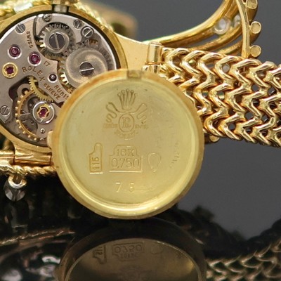 27133338h - BUCHERER / ROLEX ausgefallene Damenarmbanduhr mit Diamantbesatz in GG 750/000, Schweiz ...