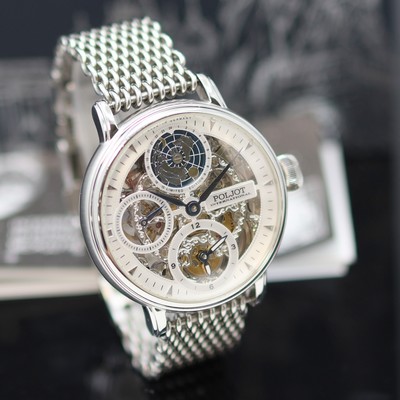 27133370b - POLJOT seltene, auf 300 Stück limitierte Armbanduhr Double Timer Globetrotter Referenz ...