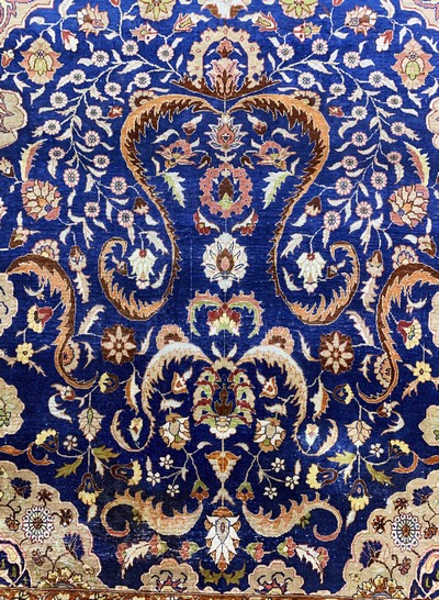 27133380d - Hereke Seide fein, Türkei, Mitte 20.Jhd., reine Naturseide, ca. 196 x 131 cm, EHZ: 3 ...