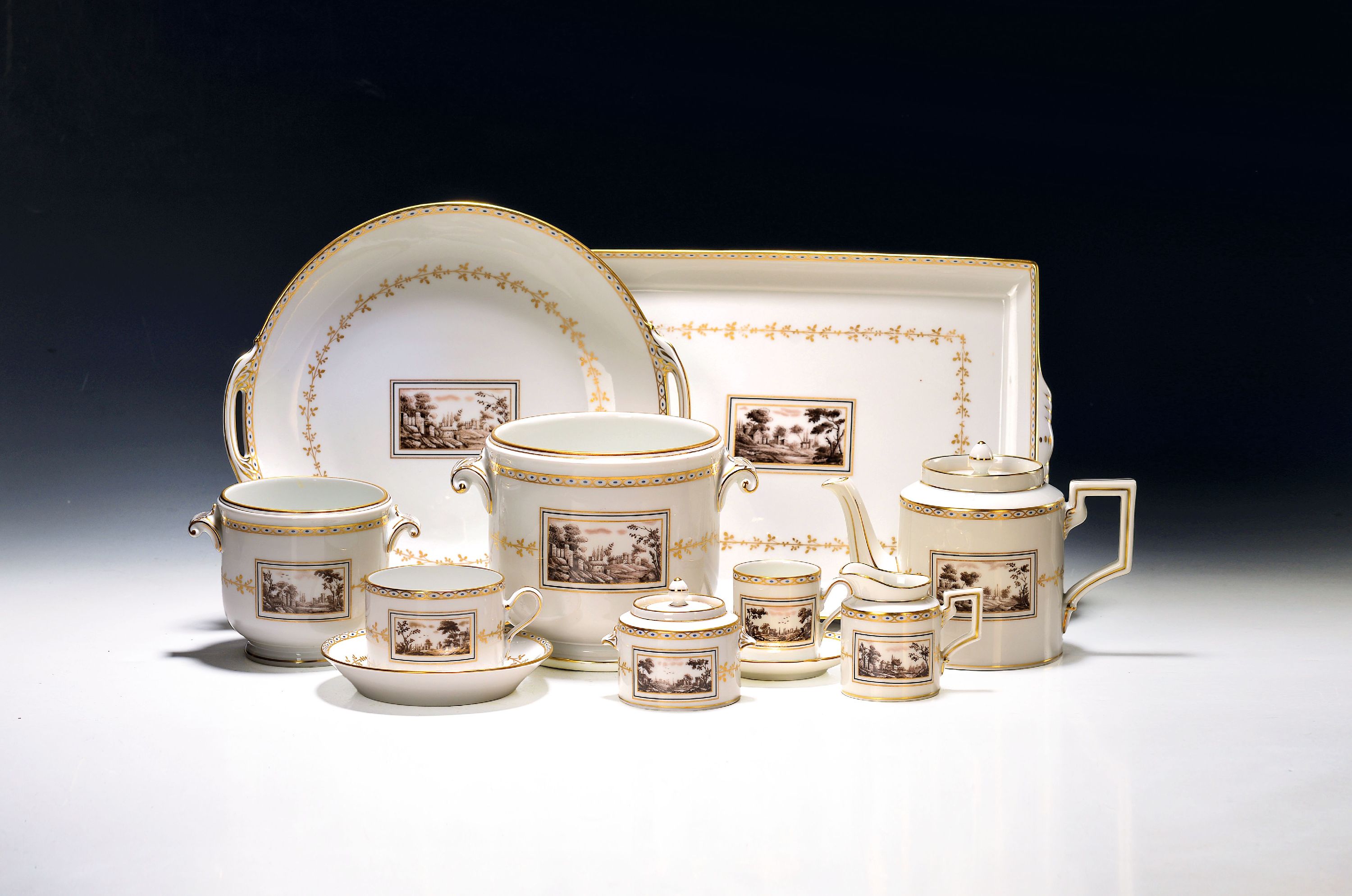 Image 27133541 - Kaffee- und Mokkaservice mit Zusatzteilen, Richard Ginori, Modell Fiesole, 20. Jh., ...