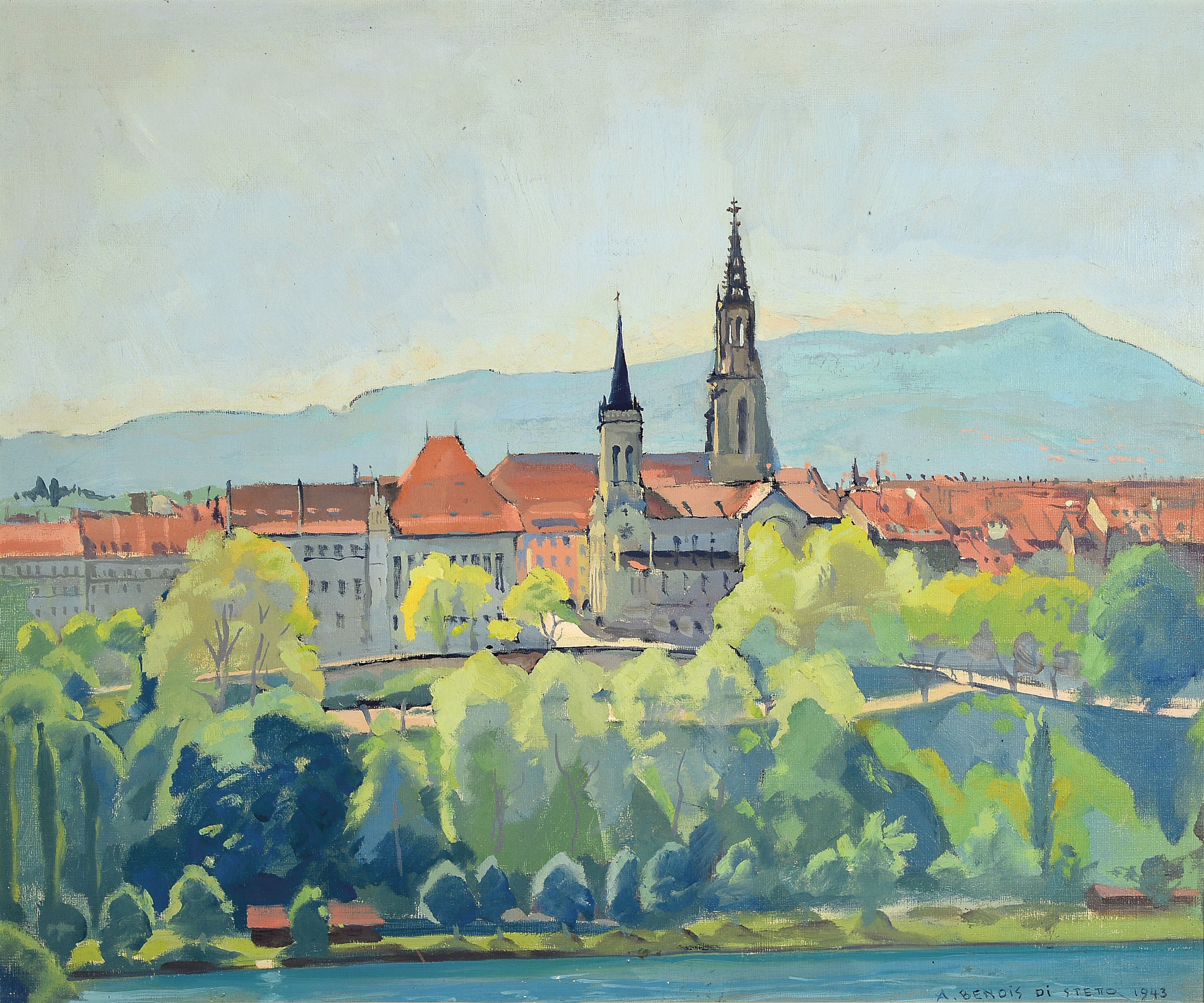 Image 27133598 - Alexandre Benois di Stetto, 1896 St. Petersburg-1979 Genf, Ansicht von Bern, klassischer ...