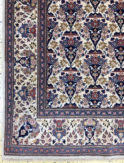 27133574b - Keschan Kork fein, Persien, Anfang 20.Jhd, Korkwolle auf Baumwolle, ca. 213 x 134 cm, ...