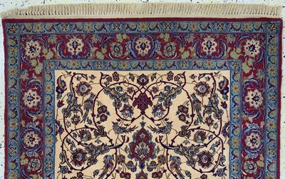 27133576a - Esfahan fein, Persien, Mitte 20.Jhd, Korkwolle mit und auf Seide, ca. 170 x 109 cm,EHZ: ...