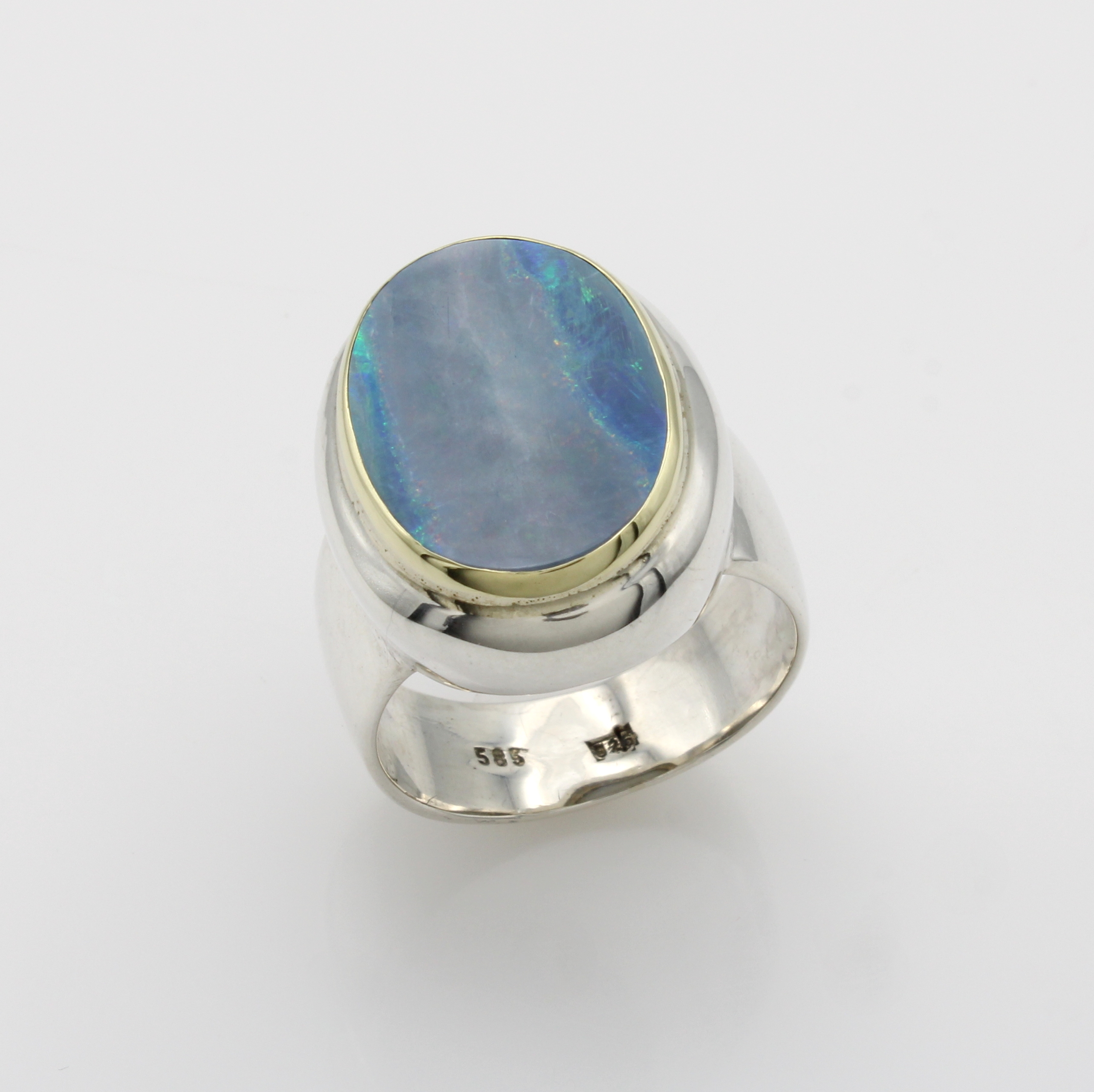 Image 27133866 - Ring mit Opaldoublette, 925er Silber, ovale Form, RW ca. 57