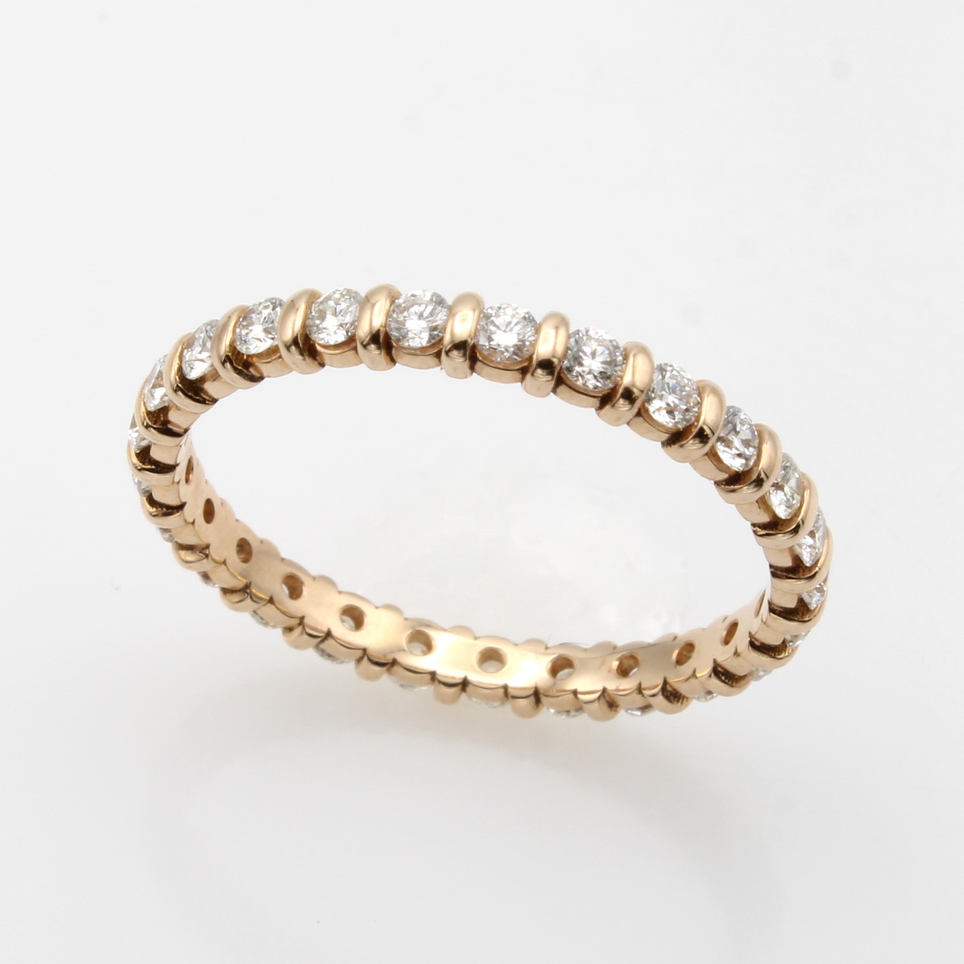 Image 27133871 - Memoryring mit Brillanten, GG 585/000, rundum bes. m. 25 Brill. in Balkenfassungen zus. ...