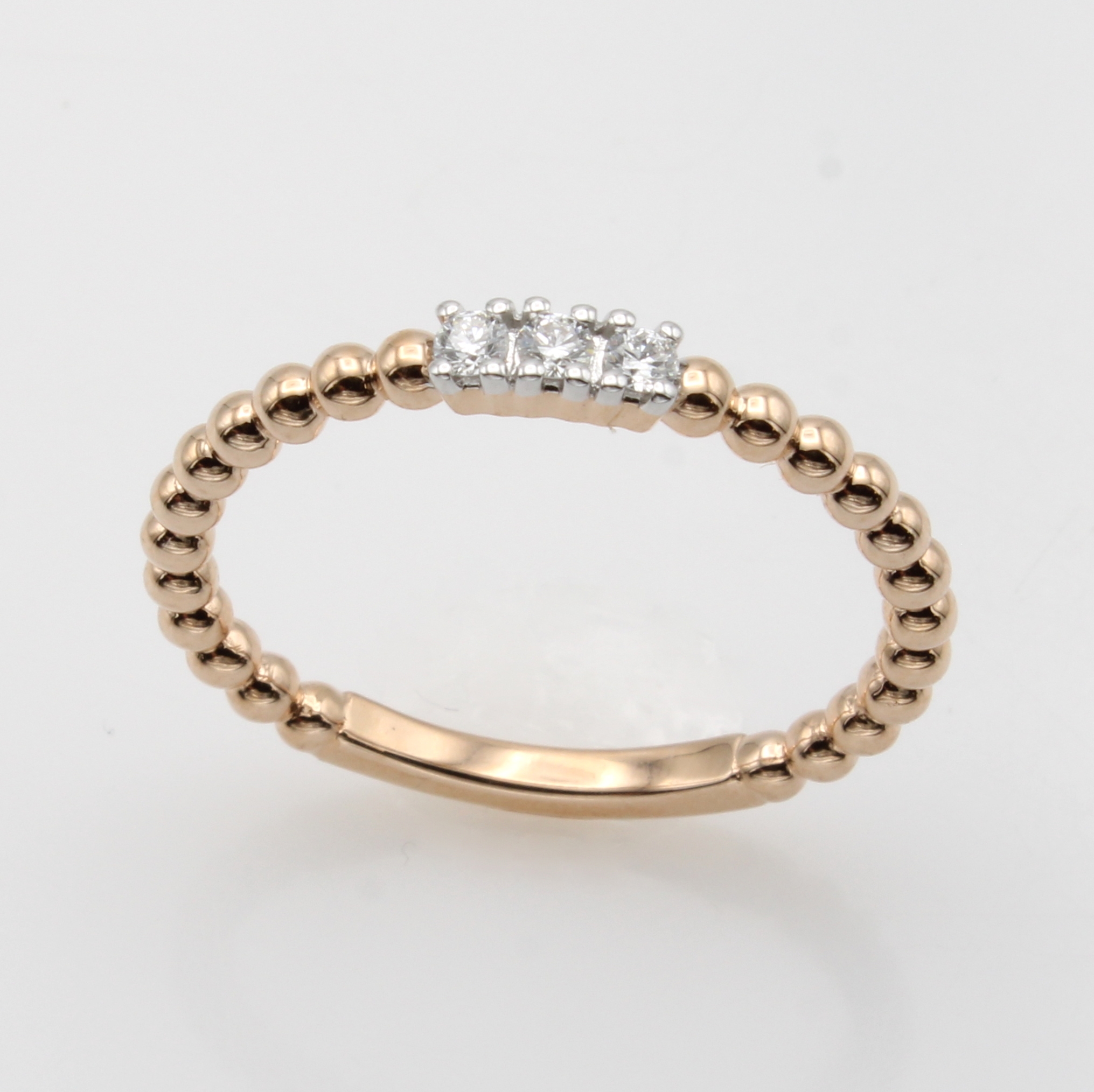 Image 27133883 - Kugelring mit Brillanten, RG 585/000, 3 Brill. zus. ca. 0.10 ct Weiß/si, RW ca. 56 ...