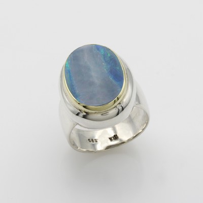 Image Ring mit Opaldoublette, 925er Silber, ovale Form, RW ca. 57