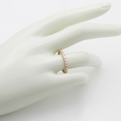 27133871a - Memoryring mit Brillanten, GG 585/000, rundum bes. m. 25 Brill. in Balkenfassungen zus. ...