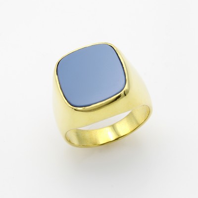 Image Ring mit Lagenstein, 925er Silber verg., blauer Lagenstein, RW ca. 60