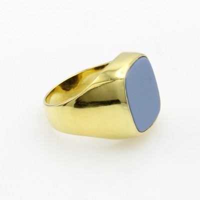 27133891a - Ring mit Lagenstein, 925er Silber verg., blauer Lagenstein, RW ca. 60