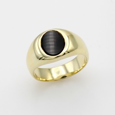 Image Ring mit Onyx, 925er Silber verg., ovale Onyxscheibe, RW ca. 60