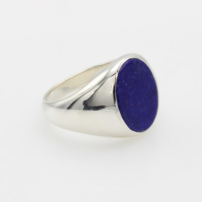 27133894a - Ring mit Lapislazuli, 925er Silber, Lapislazulischeibe, RW ca. 63.5