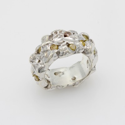 Image Ring mit Brillanten, 925er Silber, unförmigeRingschiene, Brill. natur zus. ca. 2 ct, RW ...