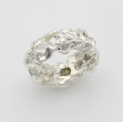 Image Ring mit Rohdiamanten, 925er Silber, unförmige Ringschiene m. eingefassten Rohdiamanten ...