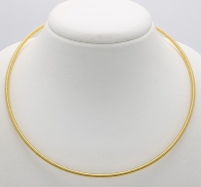 Image Halsreif, Edelstahl verg., Br. ca. 3 mm, Steckverschl., L. ca. 42 cm