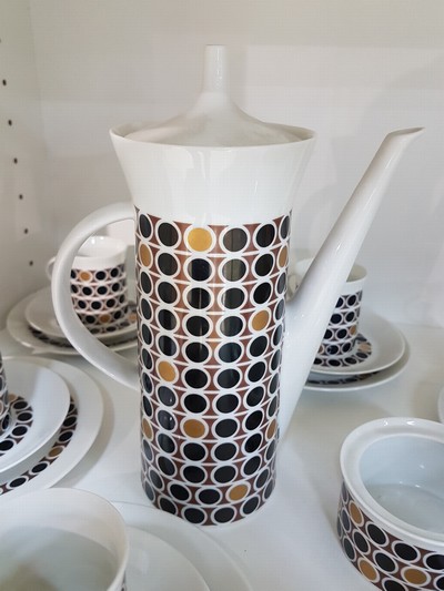 27134032d - Mokka-bzw. Espressoservice für 6 Personen, Rosenthal, Form Berlin, Dekor Börse, Kanne, ...