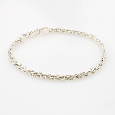 27134259a - Armband, 925er Silber, Flechtmuster, Karabinerschl., L. ca. 21 cm