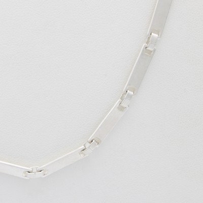27134300a - Gliederkette, 925er Silber matt., flache, rechteckige Glieder, Karabinerschl., L. ca. ...