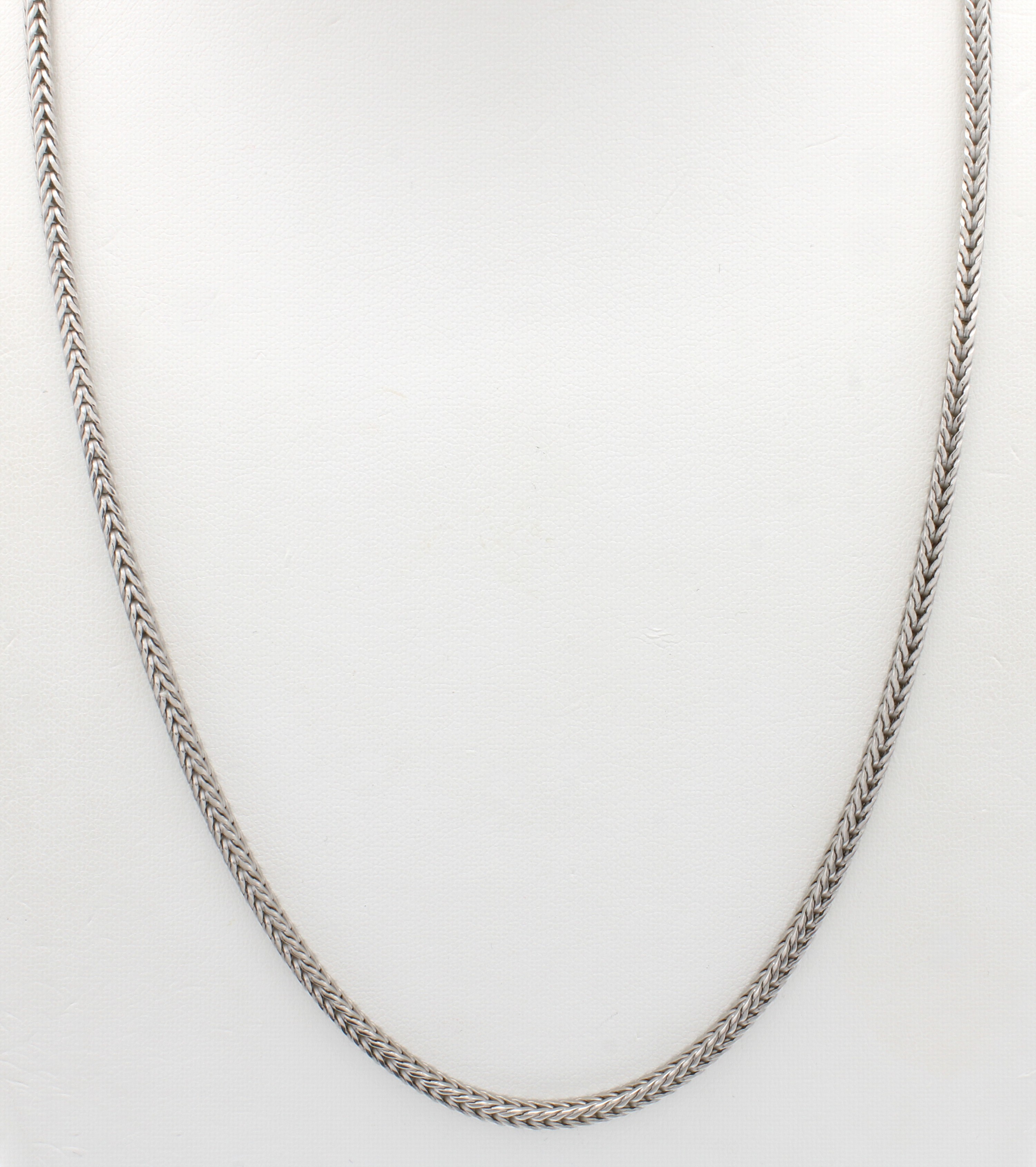 Image 27134444 - Kette, 925er Silber rhod., Flechtmuster, eckige Form, L. ca. 51 cm