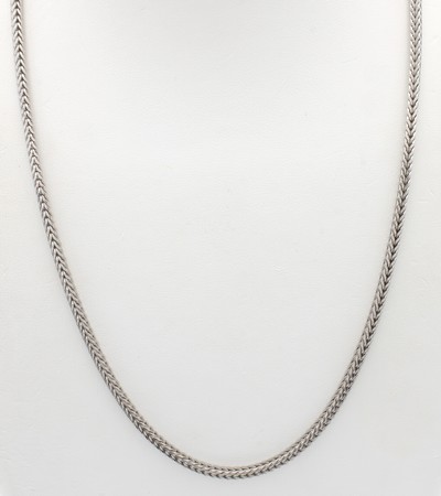 Image Kette, 925er Silber rhod., Flechtmuster, eckige Form, L. ca. 51 cm