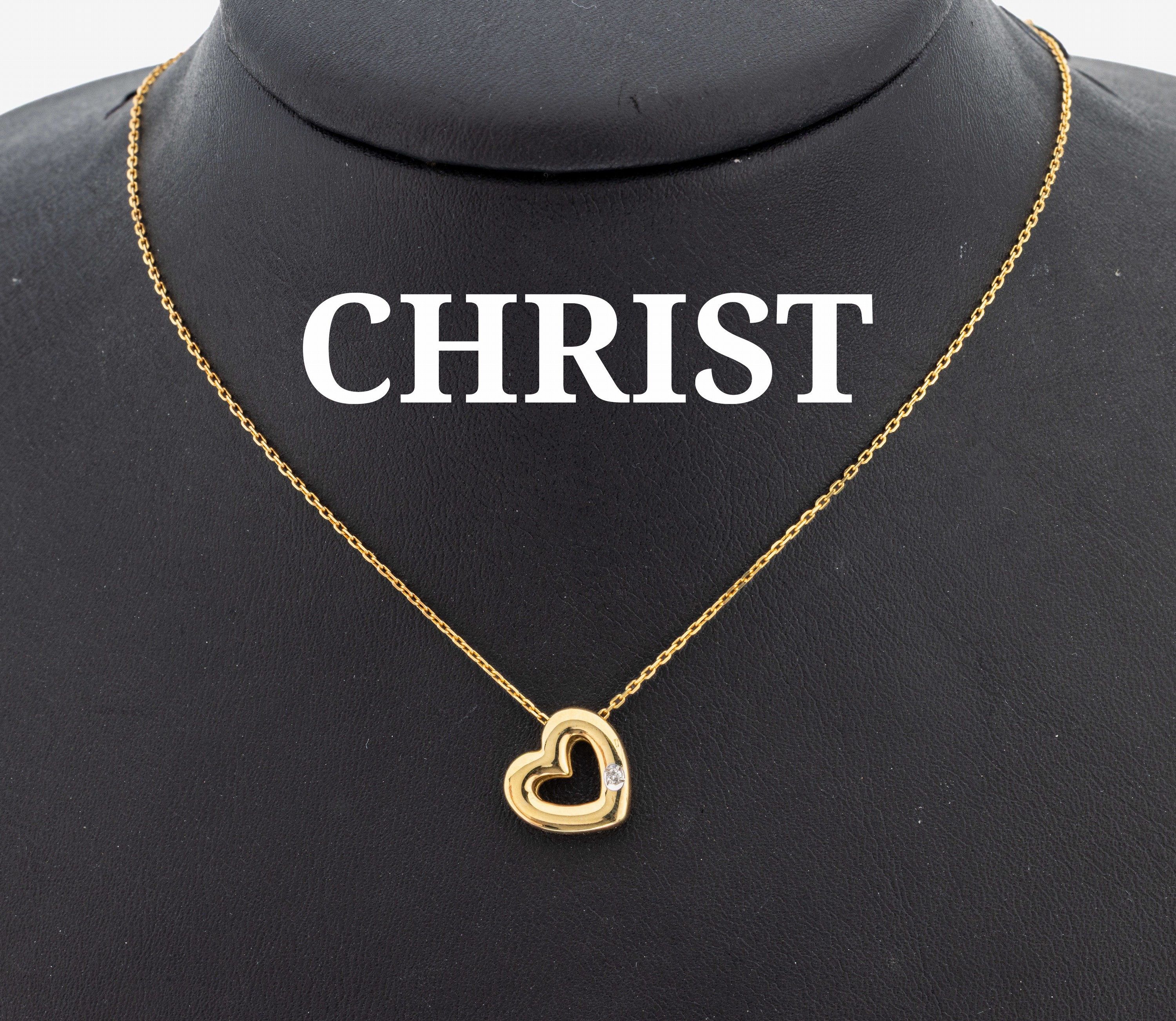 Image 27134518 - 8 kt Gold CHRIST Brillant-Herzanhänger, GG 333/000, Brillant ca. 0.010 ct Weiß/si1, ...