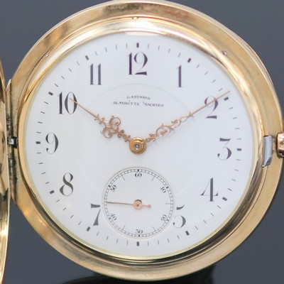 27134546a - J. ASSMANN Glashütte Herrensavonette in GG 585/000, Deutschland um 1915, glattes Geh., ...